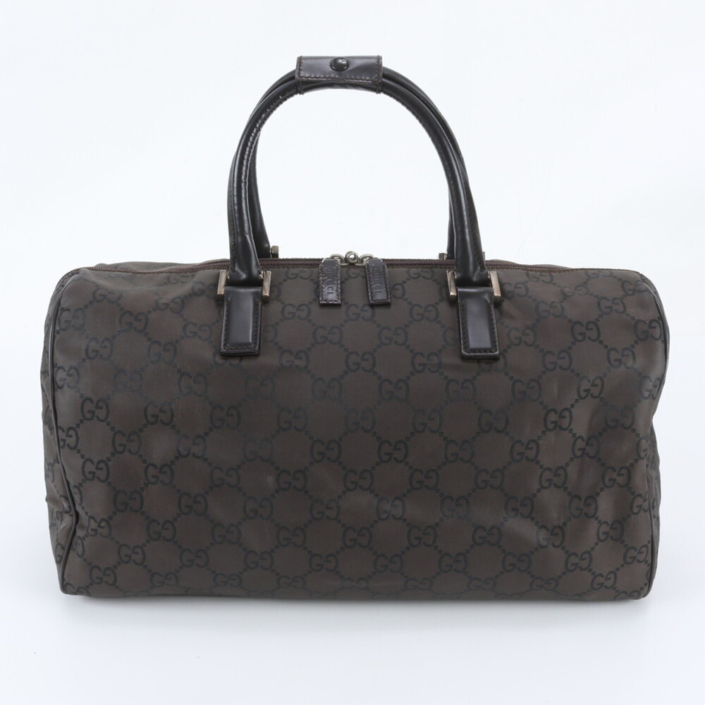 Gucci GG Nylon 012 0383 06 Leather Boston Bag Tote Travel Men's